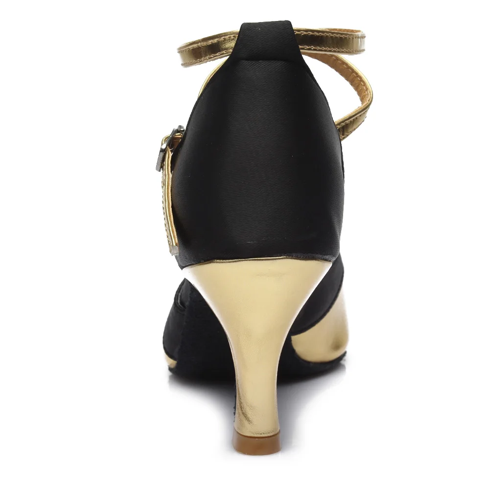 HROYL Women's Latin Dance Shoes Heels Sandals Ballroom Tango Dancing Shoes For Girls 5/7CM Gold Silver Red Shoes For Dancing