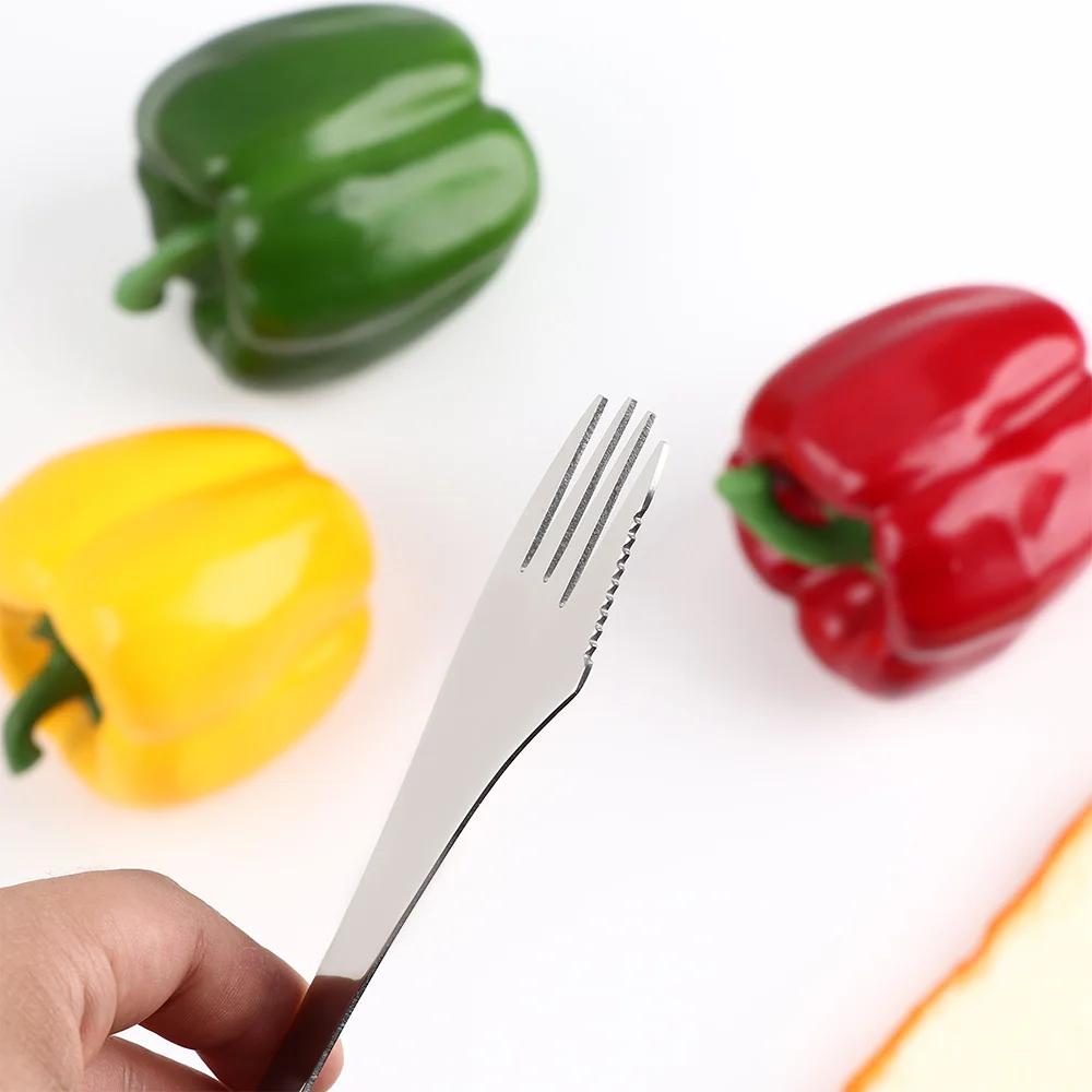 3 в 1 из нержавеющей стали Spork ложка нож вилка Столовые приборы посуда для