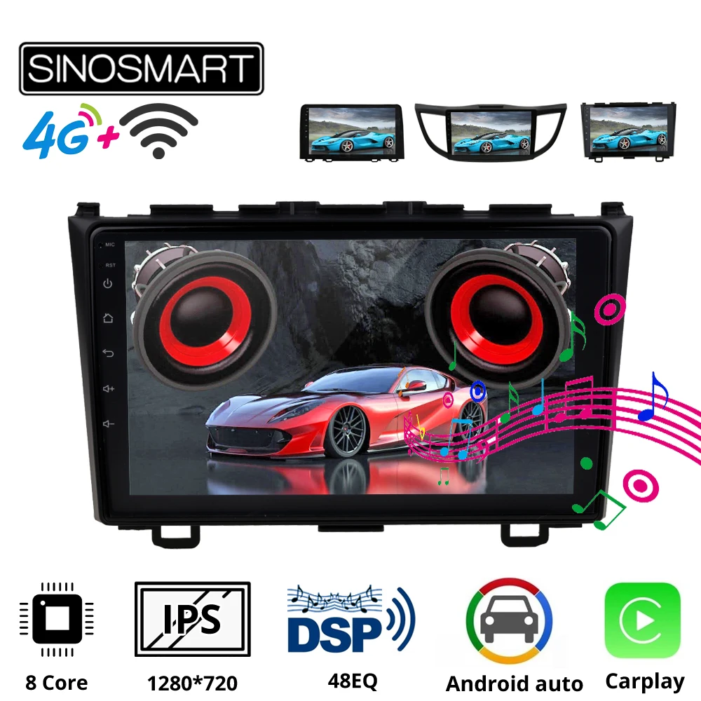 Sinosmart автомобильный радиоприемник с навигацией GPS для Honda CRV CR V 2006 2018 2.5D IPS/QLED экран