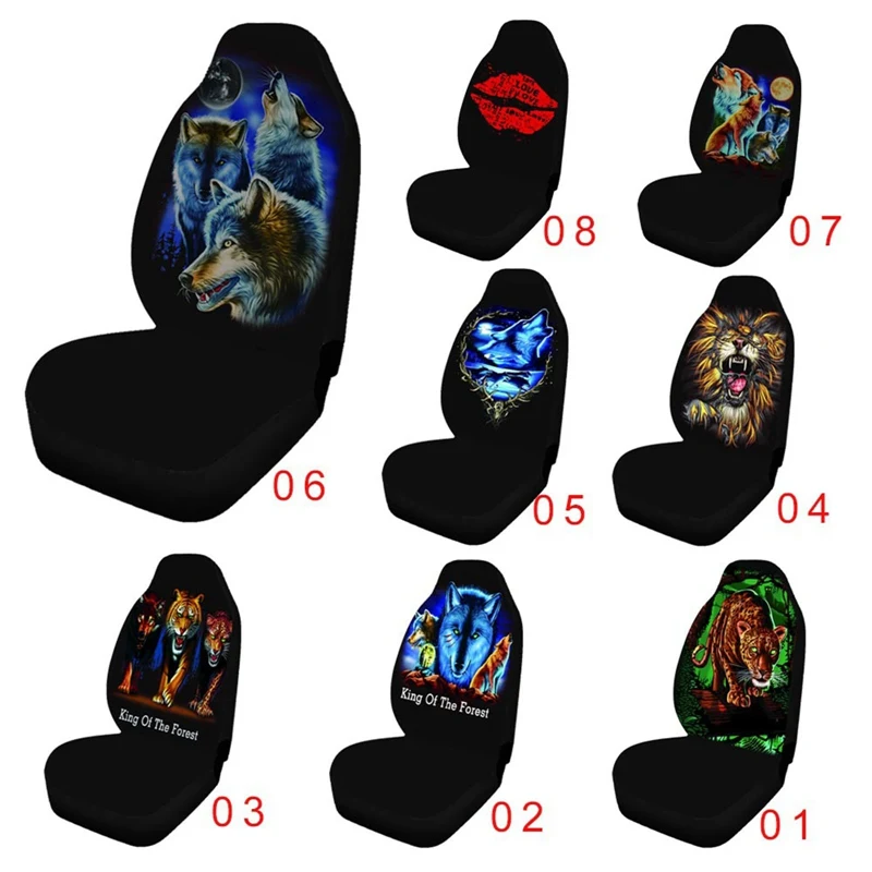 

Universal Four Seasons Seat Cover For Car Seat Cover Animal Printed Car SUV Front Seat Cover Fabric Cases Protector Accessories