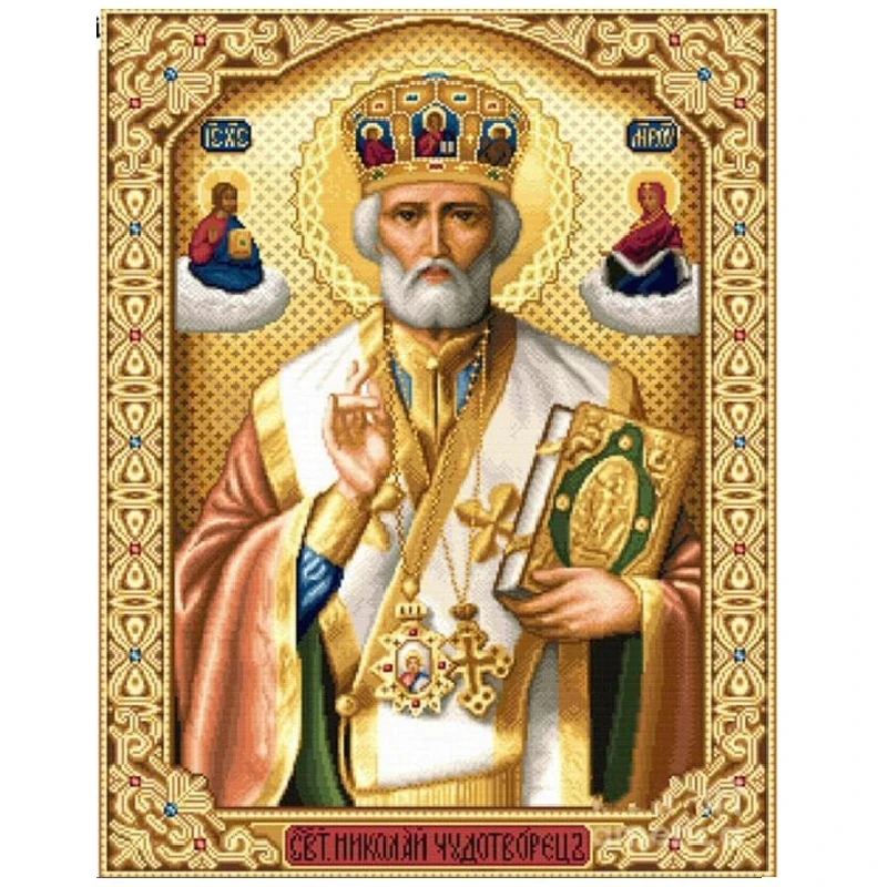 

5D Mosaic Diamond Painting Mosaic Icon "Saint Nicholas of Myra" Full Square Diy Diamond Embroidery Pattern Orthodox Religion