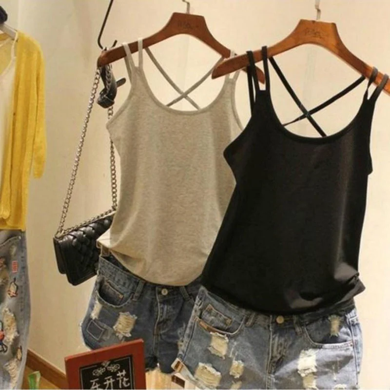 

Pure Cotton Camisole Women's Summer Wear Sexy Inner Wear Loose Belly-Covering Base plus-Sized Beauty Back
