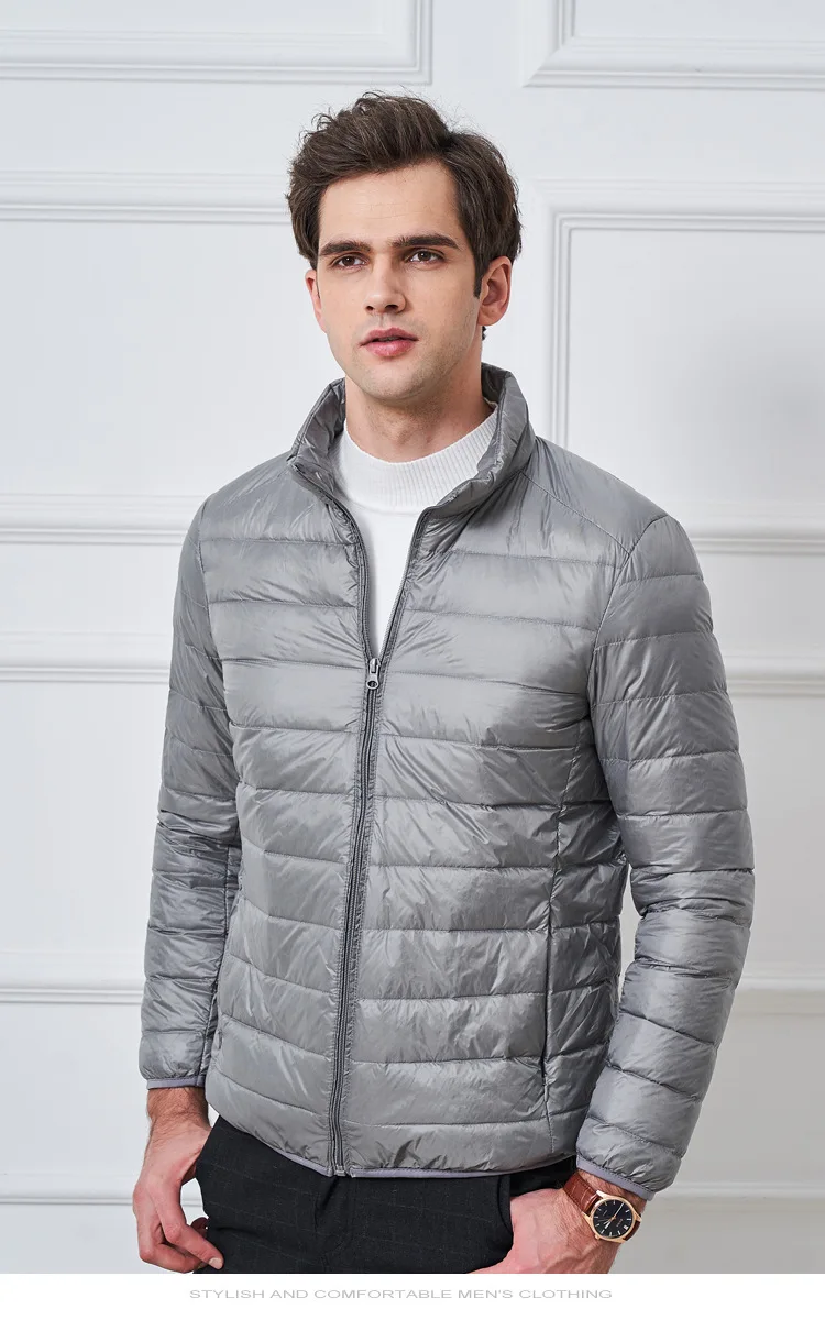 

New men's casual lightweight warm hooded down jacket winter fashion jacket men's sports comfortable warm jacket clothing