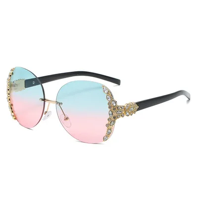 

Fashion Sunglasses For Women Metal Rimless Sunglasses Trend Elegant Diamond-Encrusted European And American Style 2021 new Tide