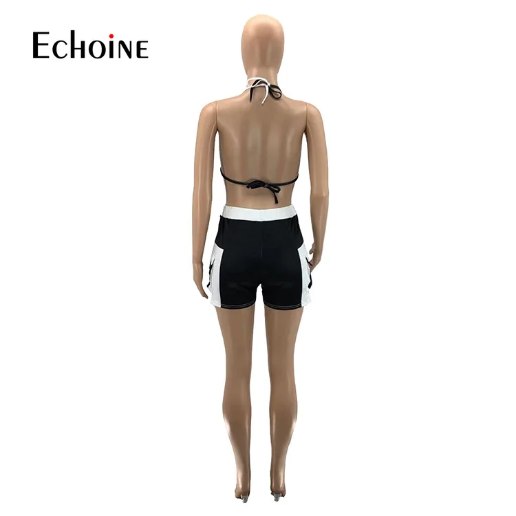 

Echoine Women Summer Sexy Two Piece Set 3d Geometry Print Clothing Suits for Party Nigh Club Unique Aesthetic Female Beachwear