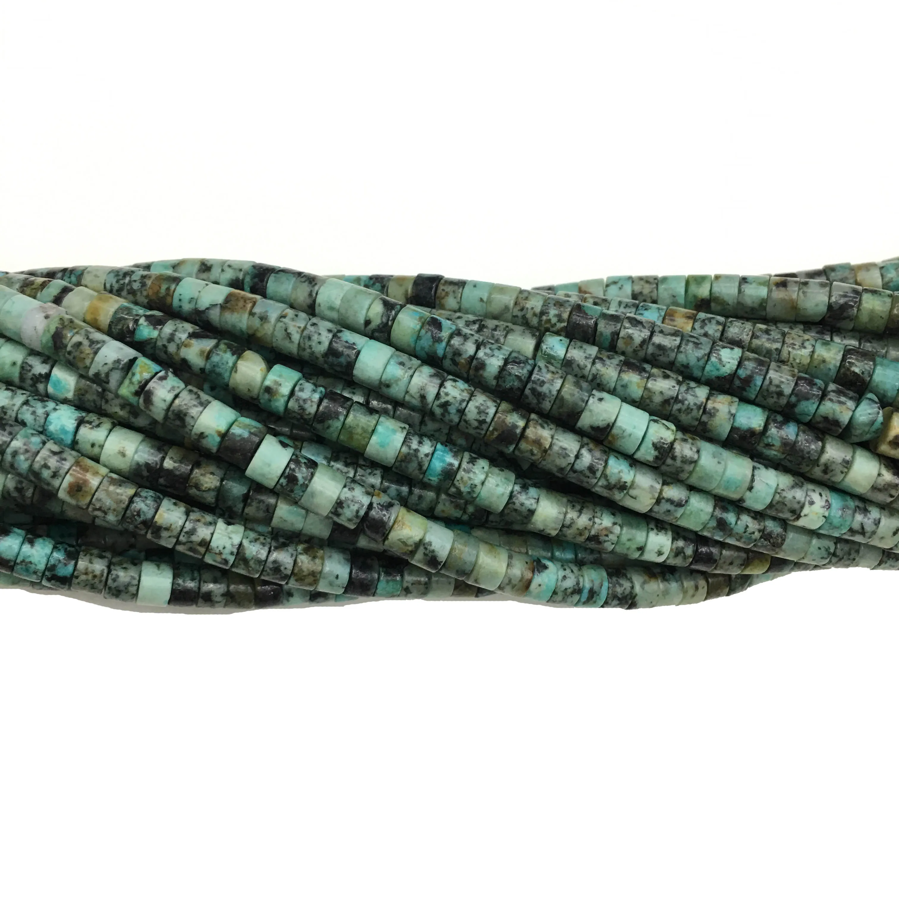 

2x4MM African Turquoise Heishi Gemstone Beads Round Small Natural Stone Beads DIY Power Energy Healing Necklace Bracelet Making