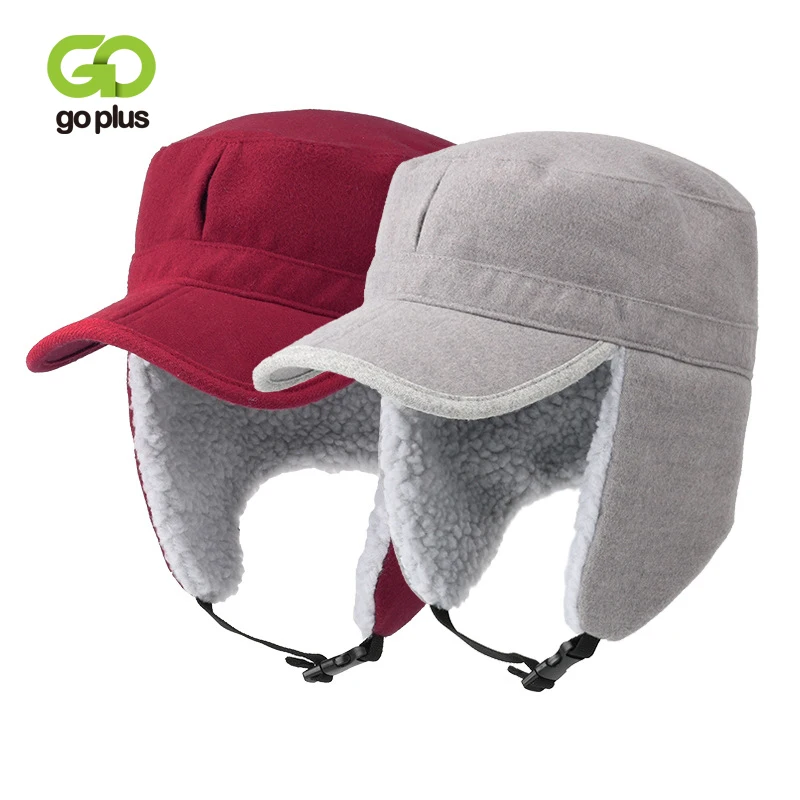 

GOPLUS Winter Women Hats Black Fluffy Fleece Men's Bomber Hat Female male Thick Ear flaps Cap casquette gorras hombre invierno