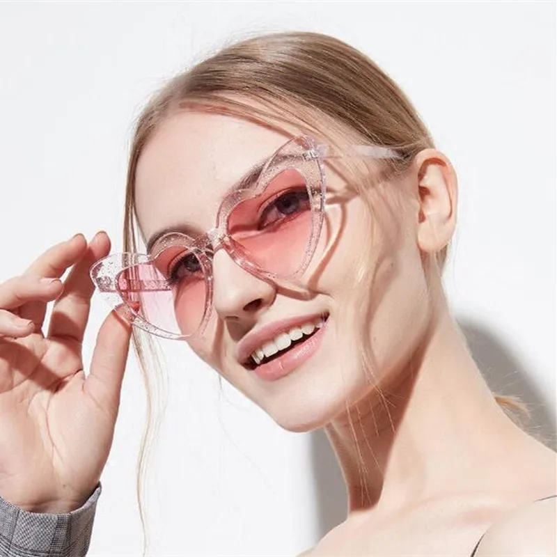 Женские солнцезащитные очки кошачий глаз с большими сердцами | Аксессуары для