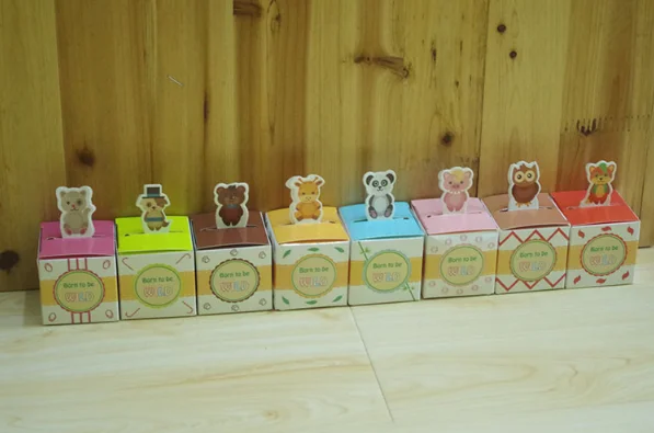 50 шт./лот милая коробка для конфет в виде животных подарочная упаковка детского