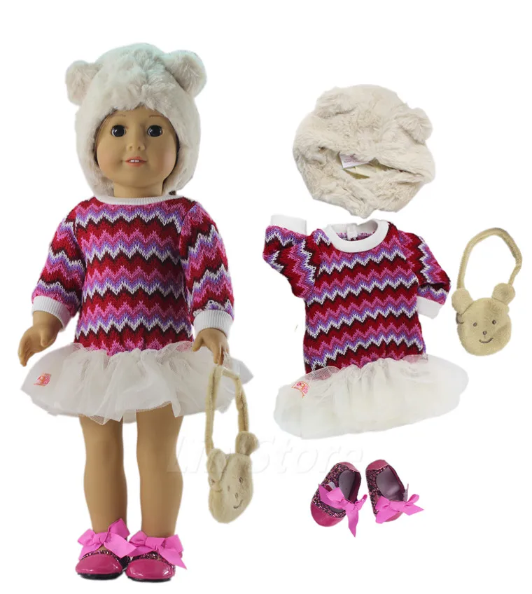 Doll Clothes Outfit Dress+hat for 18&quot inch American | Игрушки и хобби
