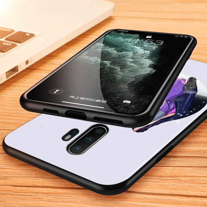 Black TPU Soft Cover Beauty of Chinese ink painting for OPPO A9 2020 Reno 10X ZOOM ACE 4 3 2 Z F Pro 4G 5G Phone Case