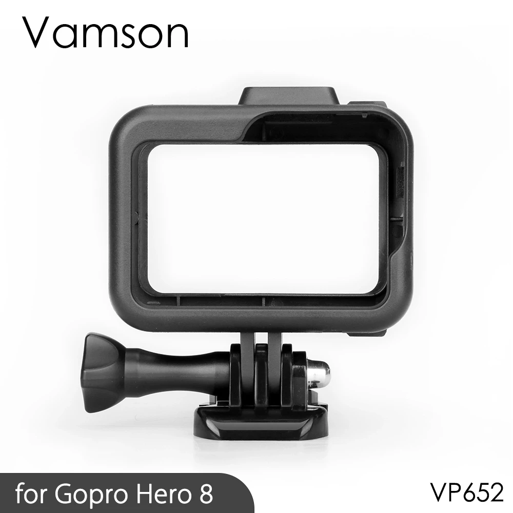 Vamson для GoPro Hero 8, черная рамка, чехол, защитная крышка, закаленное стекло, защита экрана, для GoPro, аксессуары VP652 - Цвет: VP652