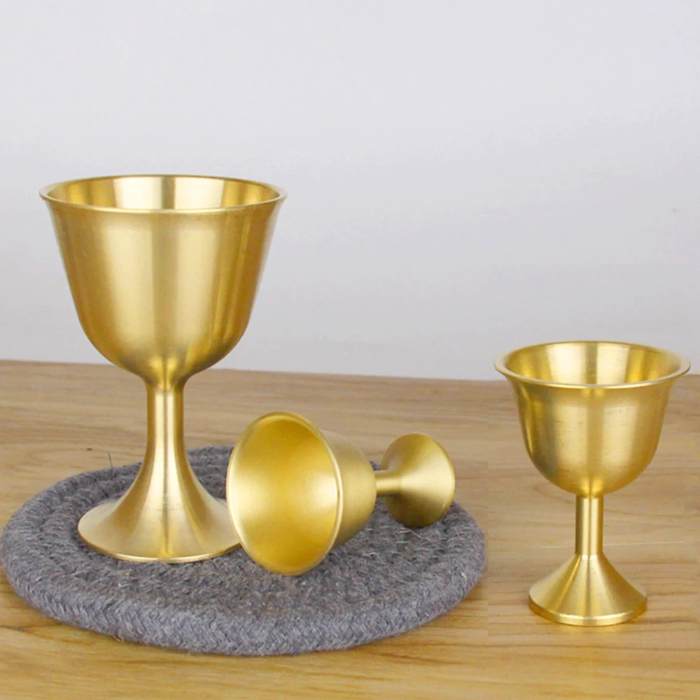 Винтажный латунный бокал для вина в европейском стиле металлическая подставка