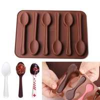 silicone chocolate mold spoon shape jelly candy molds diy baking non stick biscuit cake decorating tool kitchen baking gadgets