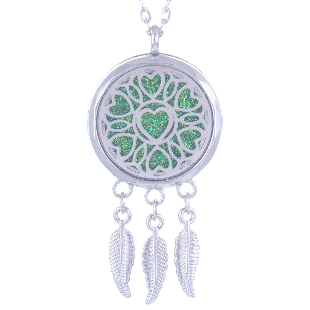 Кулон медальон в форме сердца ароматизатор эфирное масло ароматерапия ожерелье