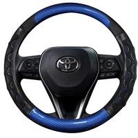 38cm pu leather steering wheel cover for toyota corolla fortuner sequoia auris avensis yaris vios celica 86 auto accessories