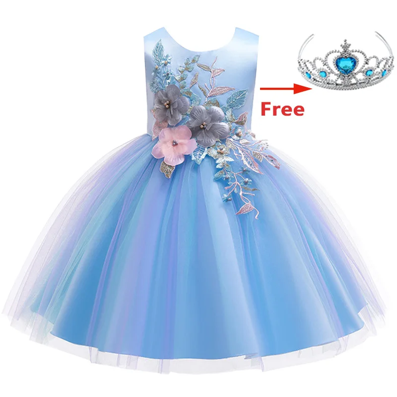 Платье с цветочным узором для девочек Элегантное детское платье принцессы