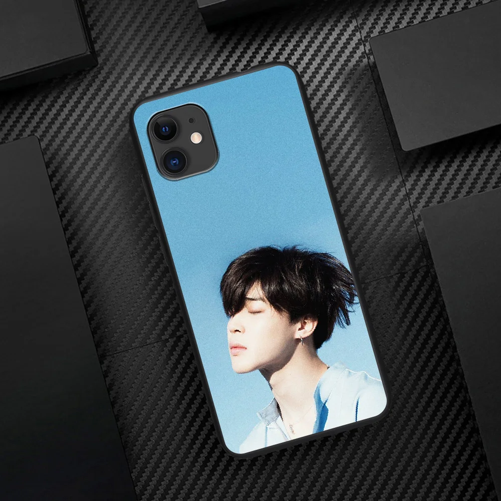 

Bangtan Boys JiMin Phone Case For Iphone 5 5S SE 2020 6 6S 7 8 Plus 11 12 Mini X XS XR Pro Max black Funda Soft Coque Fashion