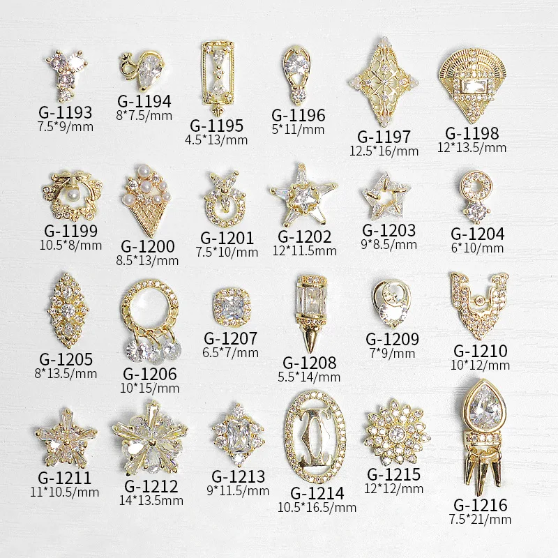 

Japanese Nail Art Zircon Jewelry High-end Luxury Zircon Snowflake Pendant Jewelry Real Gold Color Preservation Fall Nail Art