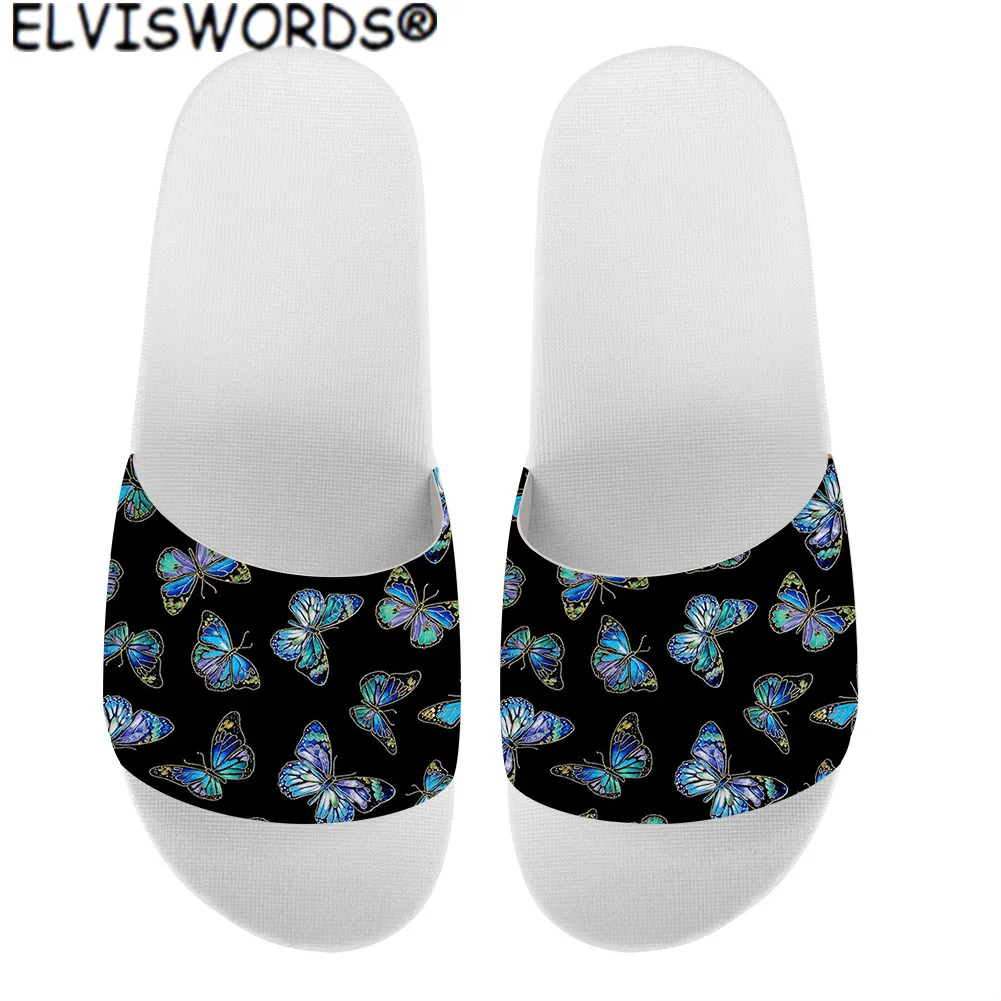 

ELVISWORDS шаблон, красивая бабочка; Женские домашние шлепанцы; Летние шлепанцы для ванной; Женские шлепанцы без задника с открытыми пальцами; Не...