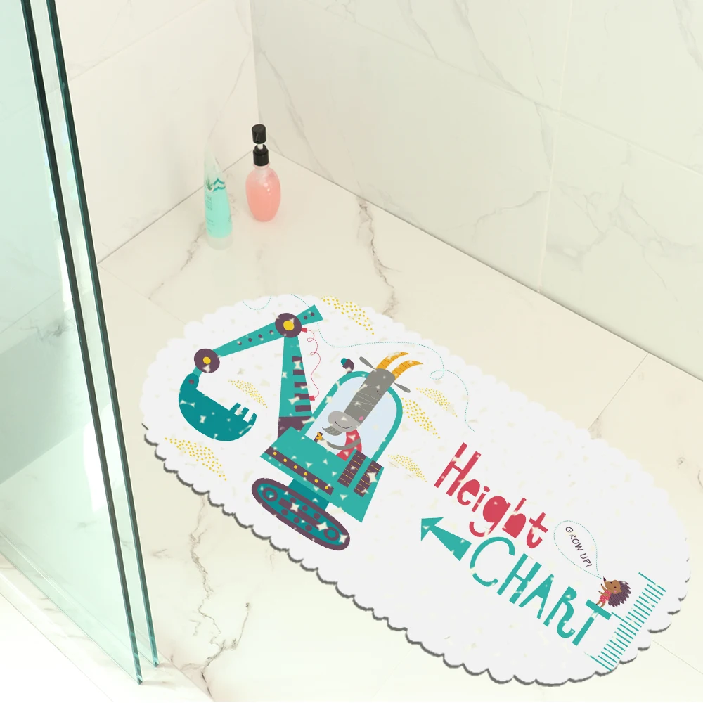 Bathroom Decorative Oval Shower Pad Non-slip Sucker Bath Mats Eco-friendly Carpet Cartoon Animal PVC Rug | Дом и сад