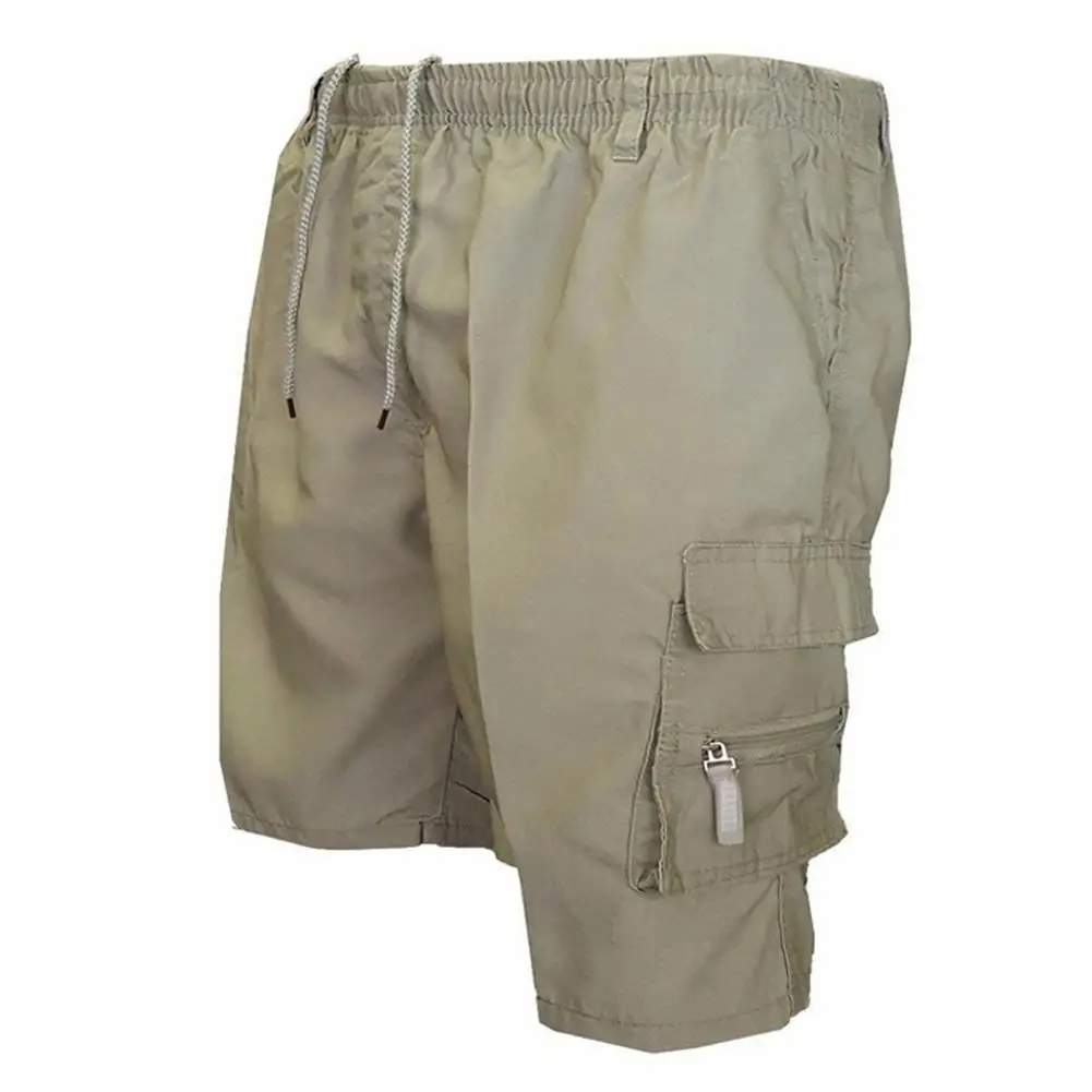 

Casual Summer Men Shorts Solid Color Multi-pockets Drawstring Baggy Cargo Shorts Pants Fashion Plus Size For Men's Clothings