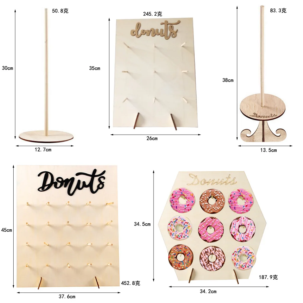 Деревянный пончики настенная подставка в форме пончика Дисплей стенд Свадебные