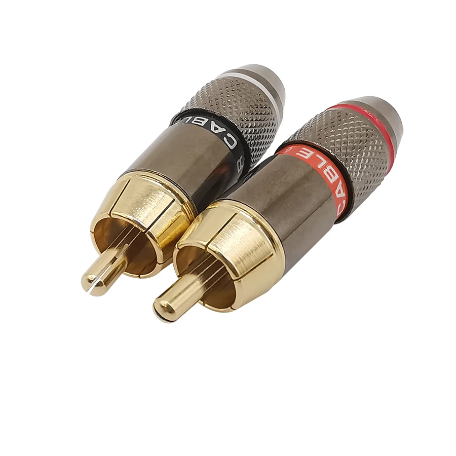 

1 пара/2 шт. Позолоченный разъем RCA 6 мм, штепсельная Вилка RCA, двойная самоблокирующаяся головка лотоса, динамик, освещение, коннектор