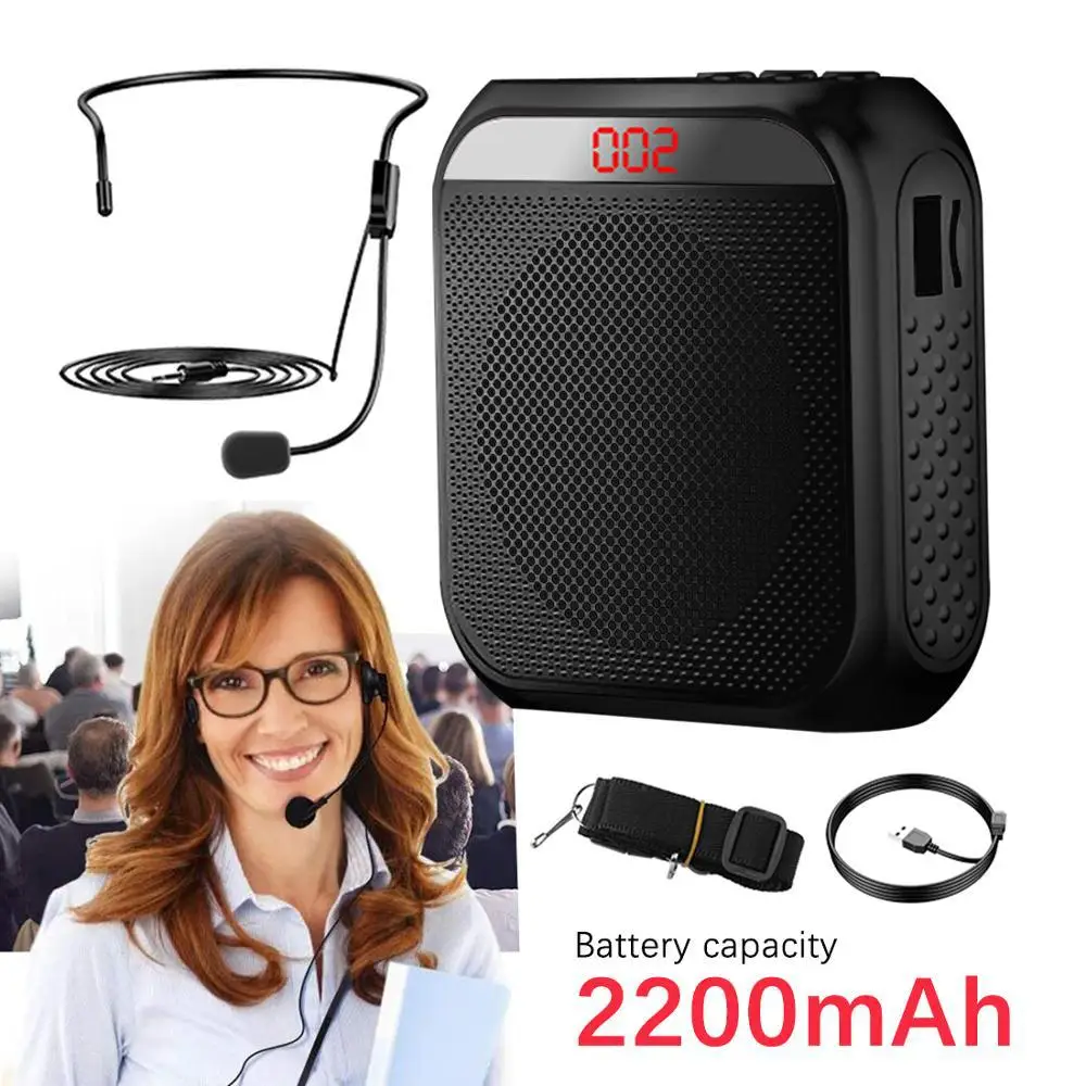 

Portable Voice Amplifier Megaphone Mini Audio Speaker With Microphone Rechargeable Ultralight Loudspeaker For Teachers