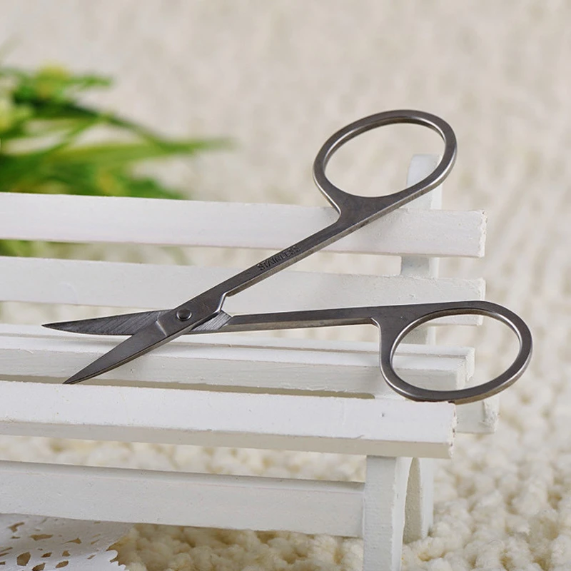 

1Pcs Stainless Steel Small nail tools Eyebrow Nose Hair Scissors Cut Manicure Facial Trimming Tweezer Makeup Beauty Tool