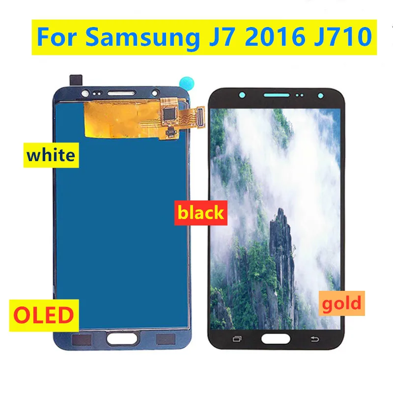 OLED для samsung Galaxy J710 2016 J710F J710M ЖК экран сменный дисплей сенсорный дигитайзер сборка