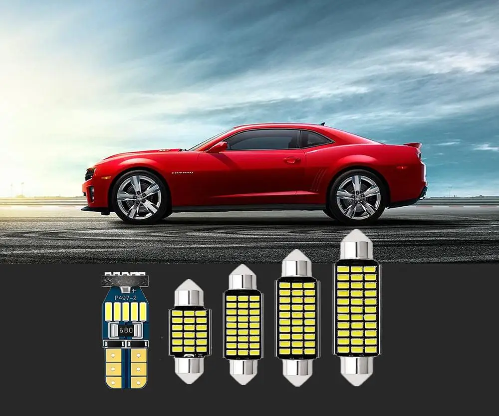 

6pcs car reading light white LED T10&36MM For Chevrolet Orlando Optra Meriva Tornado Spark Suburban Tahoe