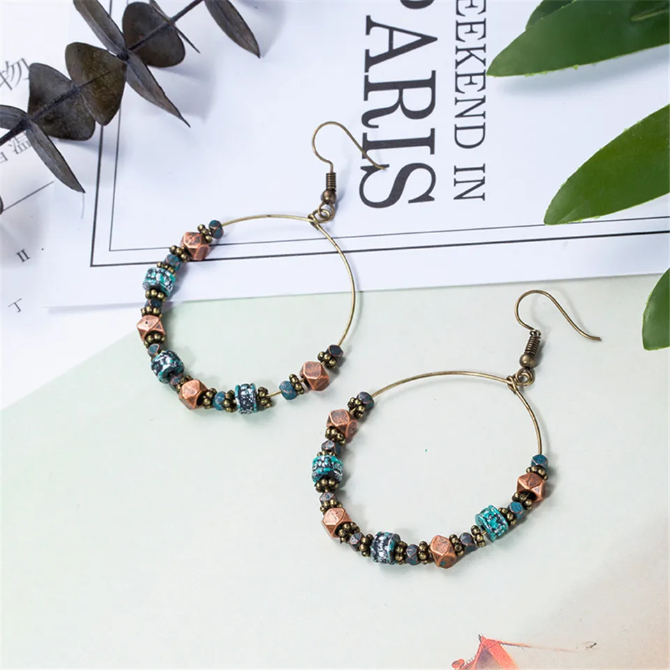 Женские Разноцветные серьги клипсы модные подвески из полимерных бусин двойная