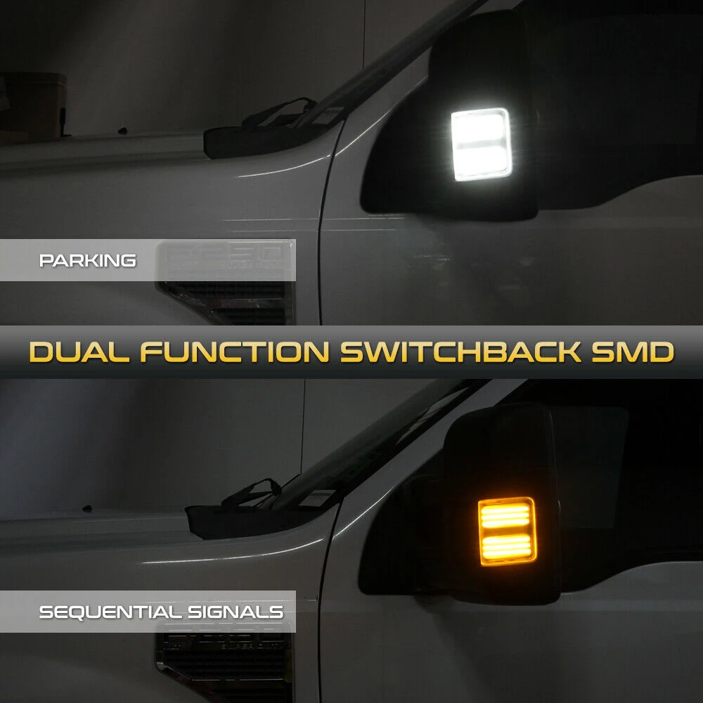 2 шт. дымовые боковые зеркальные габаритные огни для Ford F150 F250 F350 F450 2008 2016 супер