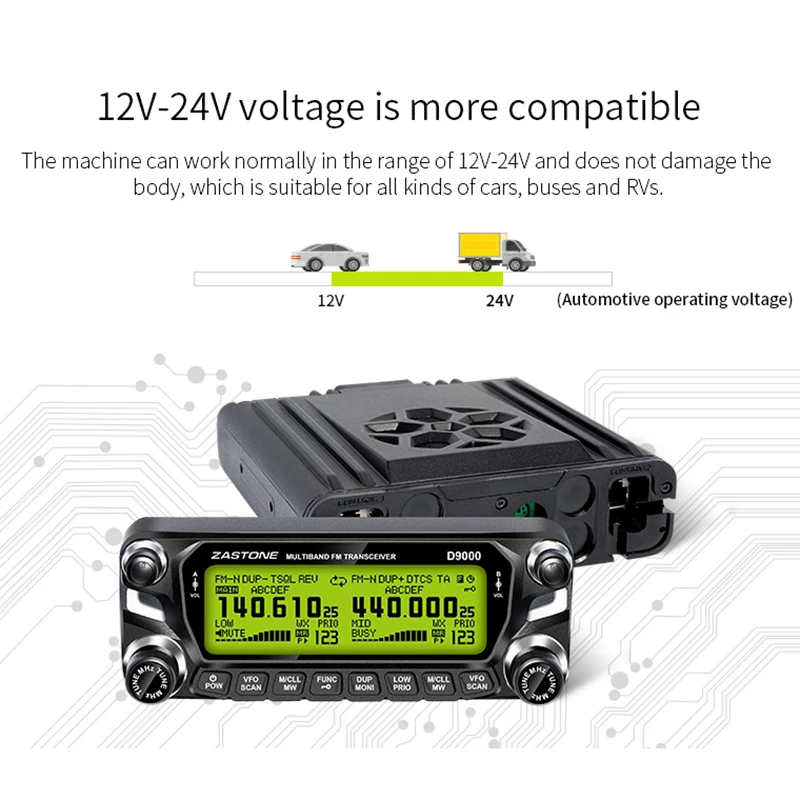 Автомобильная рация D9000 50 км мощная радиостанция приемопередатчик Вт двойной