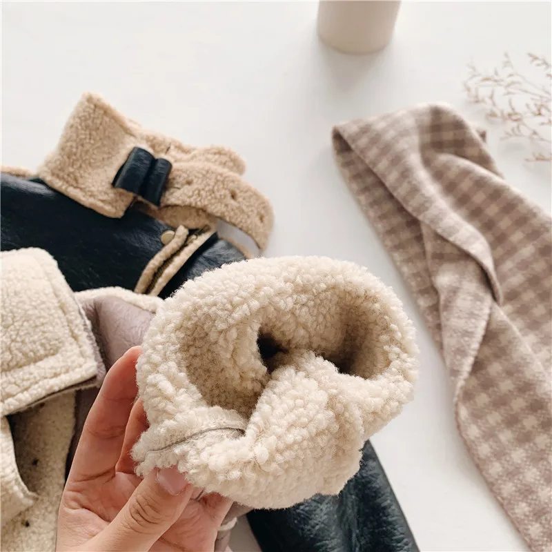 WLG детское зимнее пальто из искусственной кожи для мальчиков и девочек