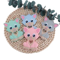 10pcs silicone teethers cat baby real silicone teether for teeth bpa free personalized pacifier teething toys baby goods