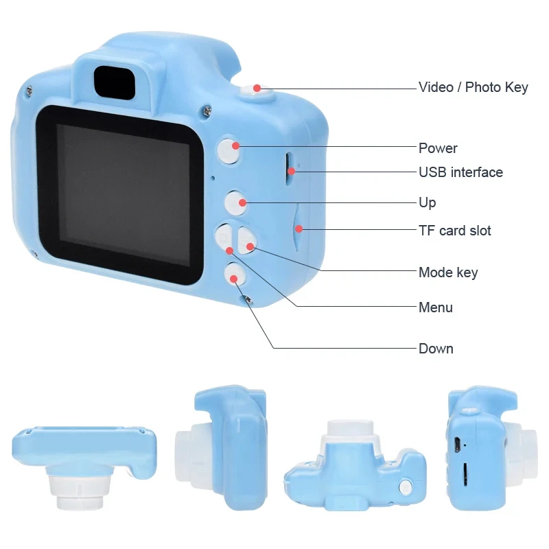 New Children Digital Camera HD Photo Video Multi-function Camera Educational Toys Support Multi-languages Memory Card DJA88