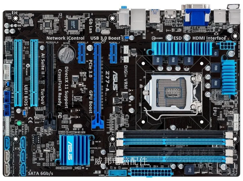 

Asus Z77-A Desktop used Motherboard LGA 1155 DDR3 USB2.0 USB3.0 32GB For I3 I5 I7 22/32nm Z77 Original motherboards