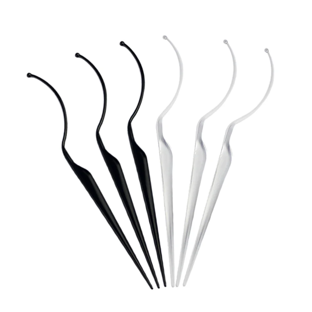 

6Pcs Fake Eyelash Display Rack Fake Eyelashes Wearing Aid Tool Eyelash Grafting Tool Black (Transparent, Black for Each 3Pcs)