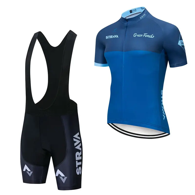 

Cycling jersey suit 2021 summer breathable bicycle jersey suit men's bicycle racing suit bib set blue