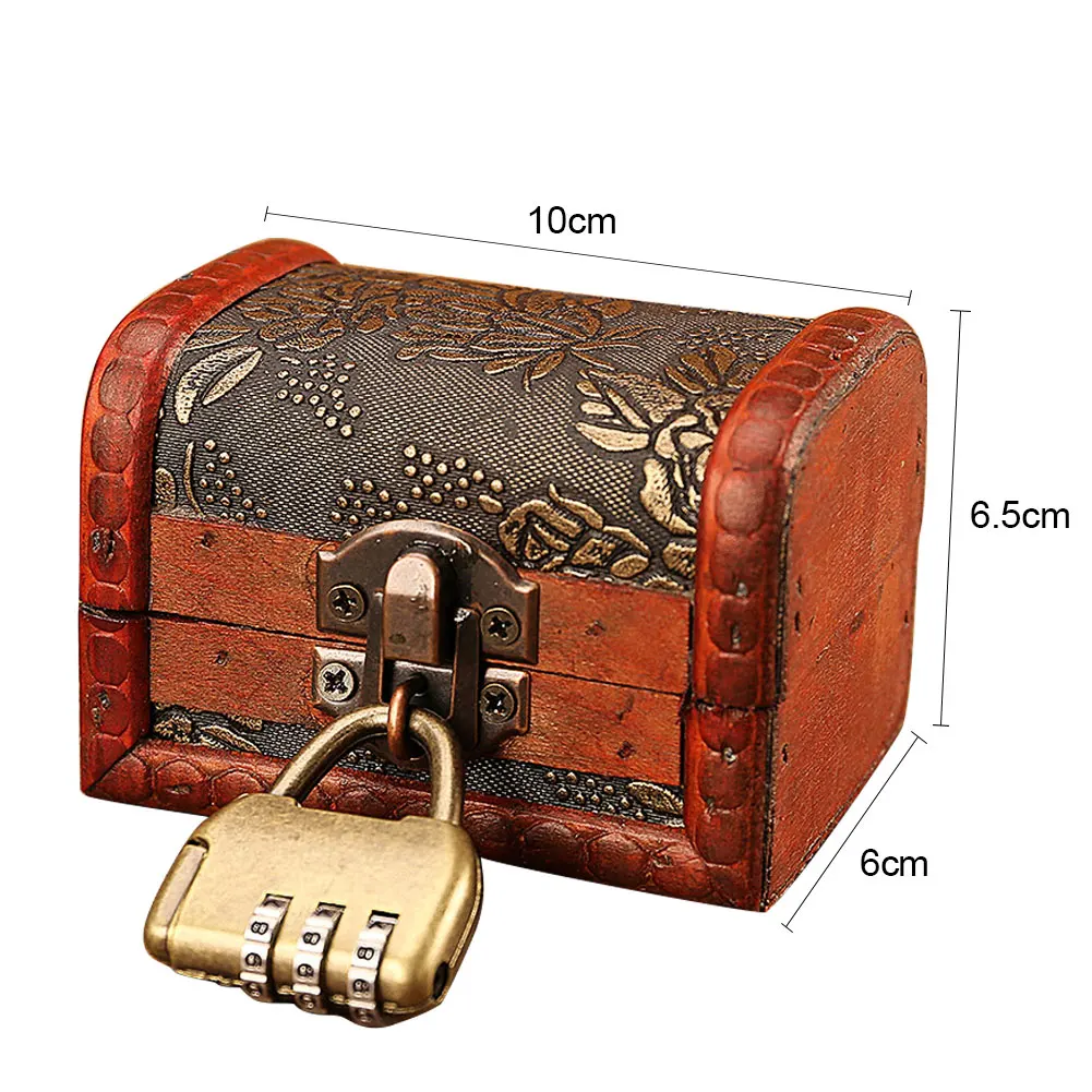 Старинный ящик для хранения с замком контейнер ювелирных изделий брелок браслет