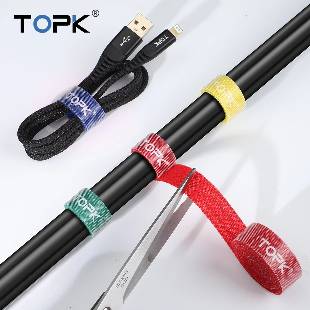 TOPK Кабельный органайзер 5 м USB кабель управление мышь провода держатель наушники зажим для намотки Шнур HDMI кабель протектор для iPhone samsung