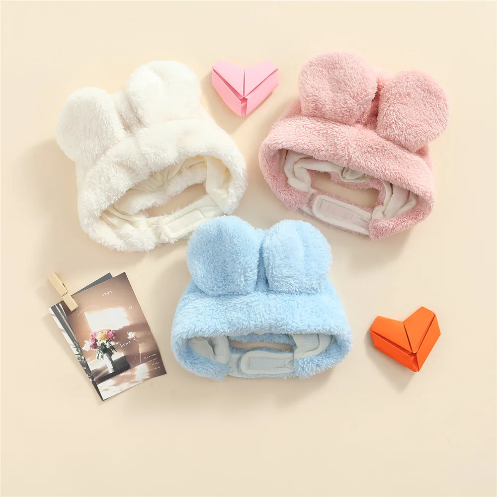 Милые Мультяшные шапки для маленьких девочек однотонная Шапка-бини малышей