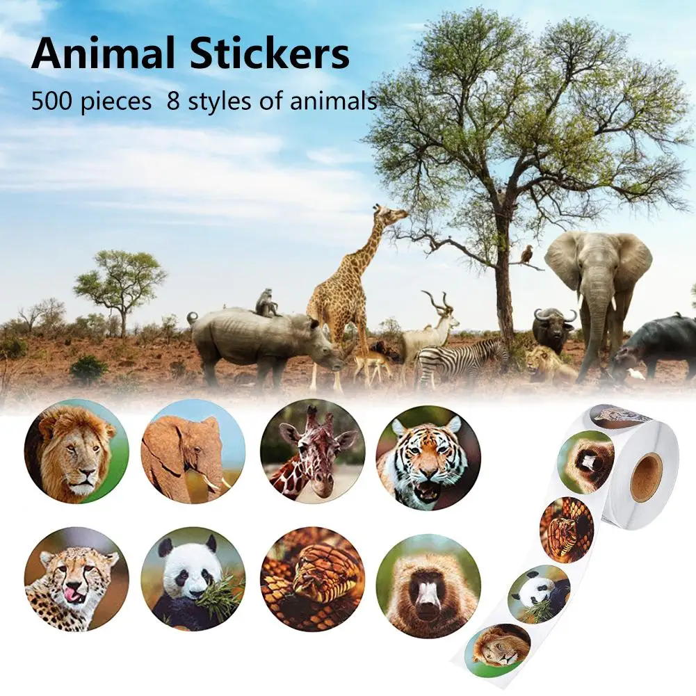 Зоопарк Животные этикетка наклейки декоративные этикетки животный принт (из