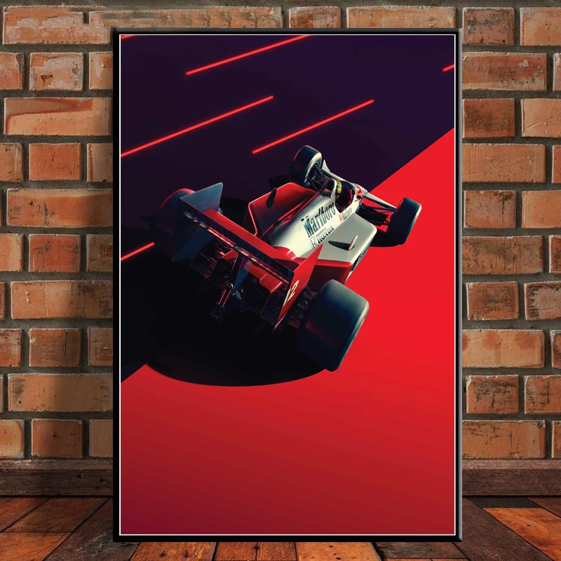Хит Mclaren чемпион мира Ayrton Senna F1 формула гоночный автомобиль постер настенная