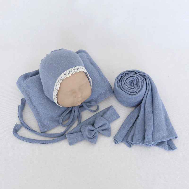 Повязка на голову и подушка для новорожденных, вязаная, эластичная, цветная, в горошек, кружевной капор от AliExpress RU&CIS NEW