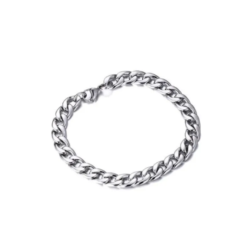 

3.5-10mm Width Men's Bracelet Stainless Steel Chains Male Bracelet Curb Cuban Chain Bangle For Male Hiphop Wrist Jewelry Gifts
