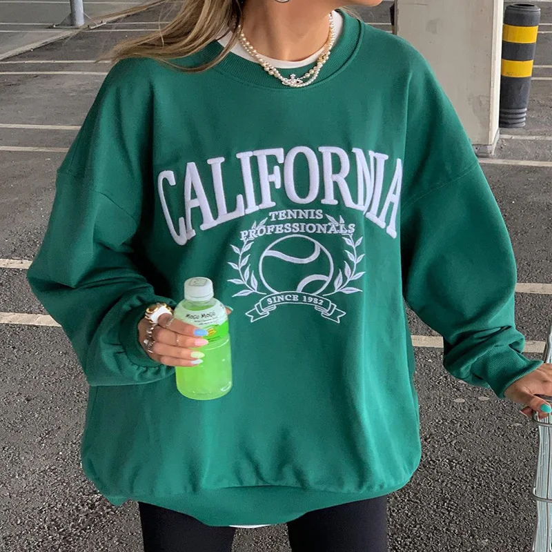 

Свитшот женский зимний с круглым вырезом, в стиле ретро