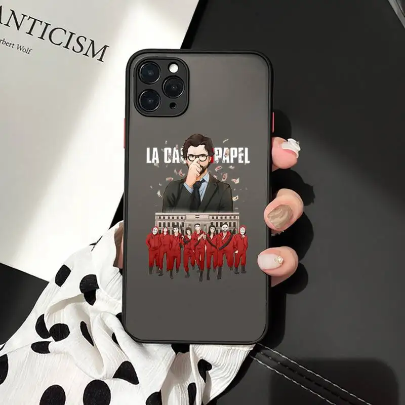 

Money Heist Phone Case For iphone 12 11 8 7 plus mini x xs xr pro max matte transparent cover